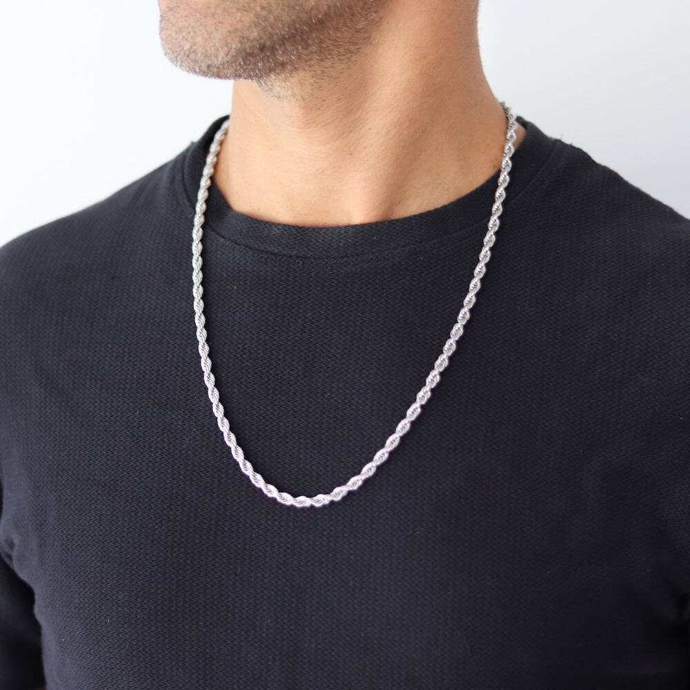 שרשרת חבל כסף לגבר - My Jewelry