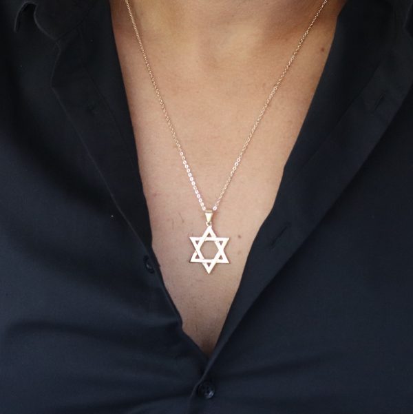 שרשרת מגן דוד לגבר צבע זהב