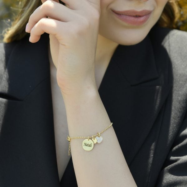 צמיד שתי מטבעות בעיצוב אישי