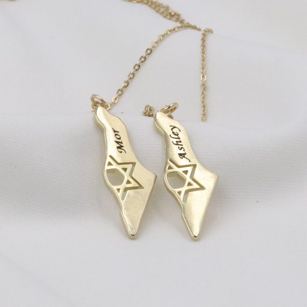 שרשראות ארץ ישראל בציפוי זהב עם חריטה