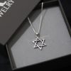 שרשרת עם תליון מגן דוד בכסף לגבר