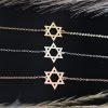 3 צמידים עם תליון מגן דוד בכסף, ציפוי זהב צהוב וציפוי זהב אדום