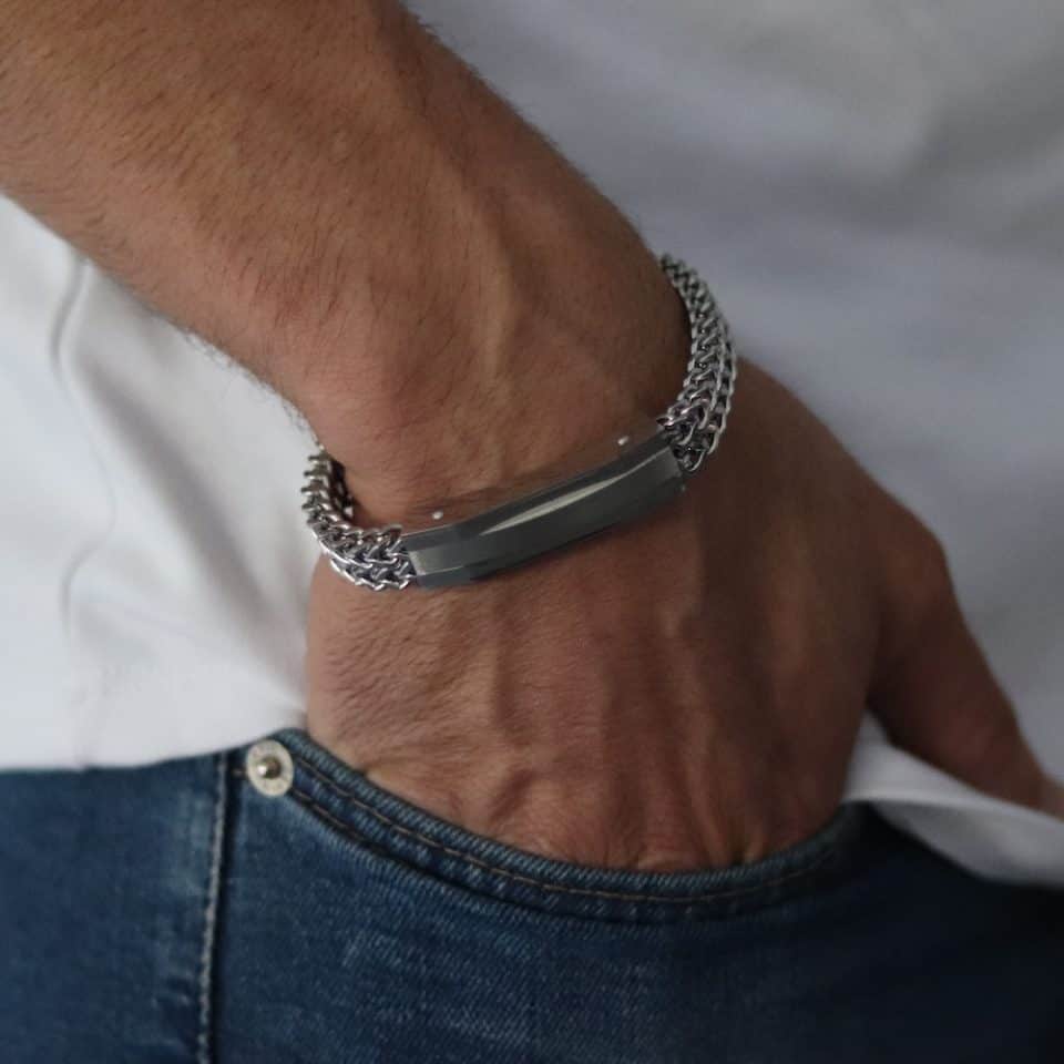 צמיד עבה לגבר לחריטה