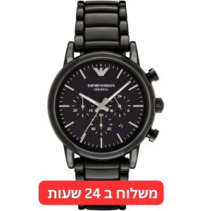 שעון יד לגבר ארמני קרמיקה שחורה דגם AR1507