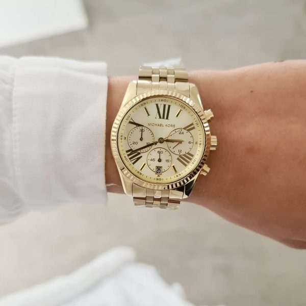 שעון יד לאישה מייקל קורס זהב כרונוגרף