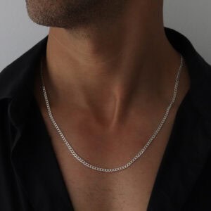 שרשרת גורמט עדינה לגבר מכסף