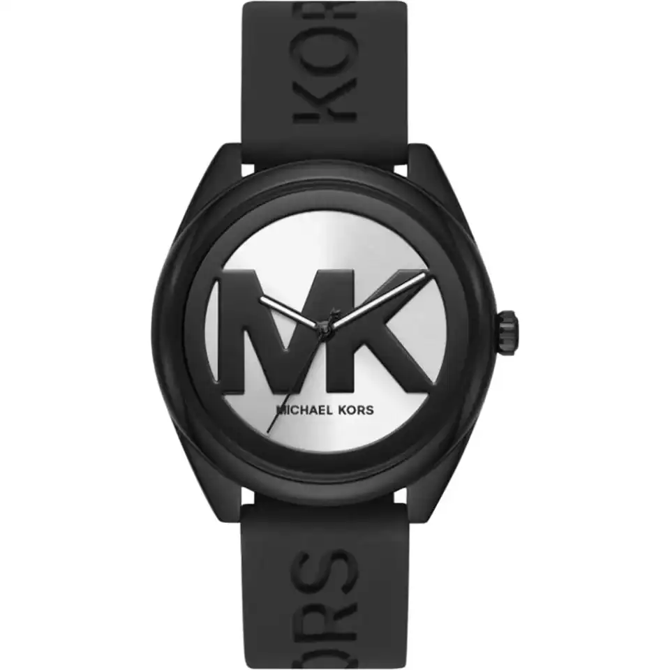 שעון מייקל קורס לאישה MK סיליקון שחור כסף דגם MK7138