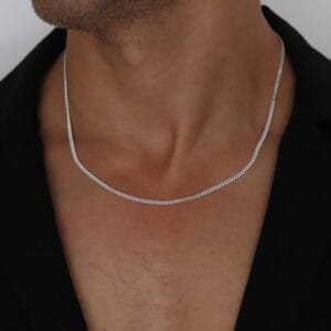 שרשרת גורמט כסף עדינה לגבר