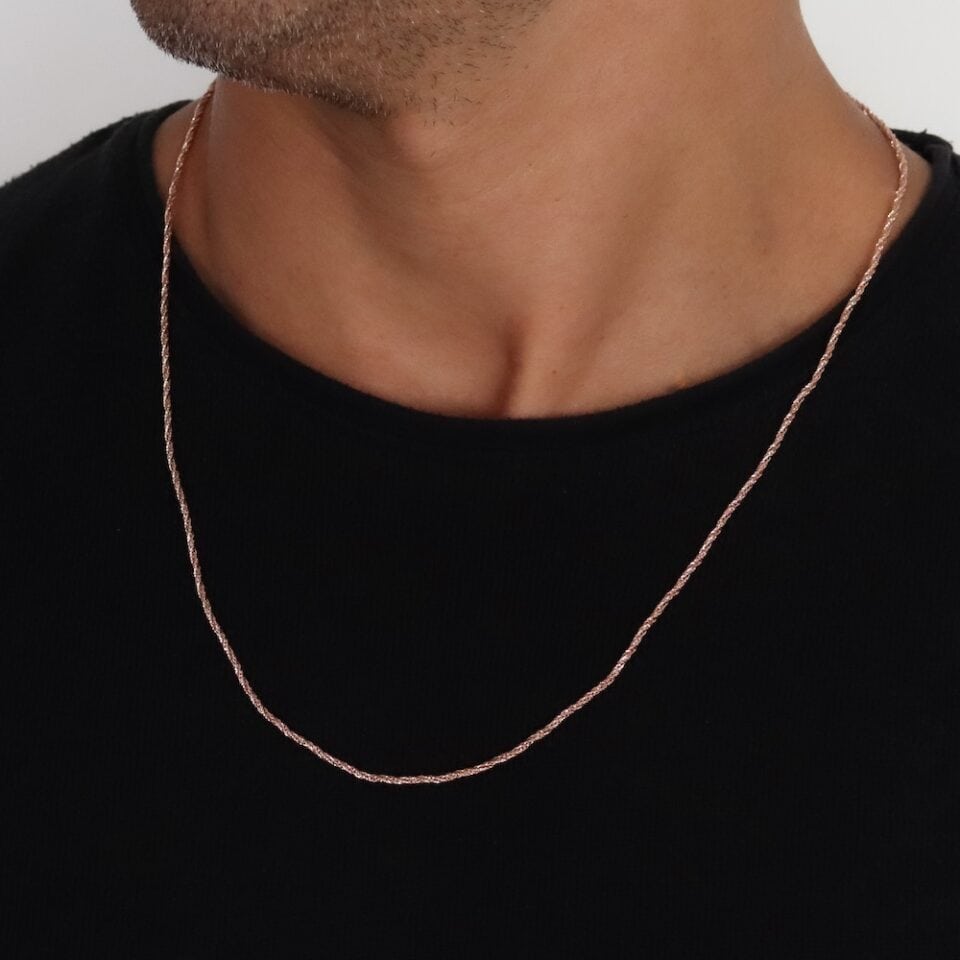 שרשרת קשר רוז גולד לגבר