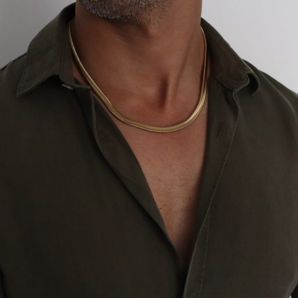 שרשרת נחש עבה זהב לגבר