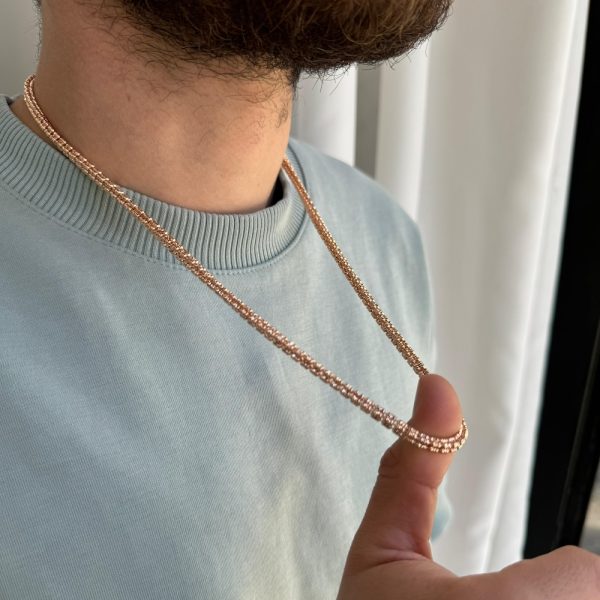 שרשרת טניס אייס לגבר רוז גולד