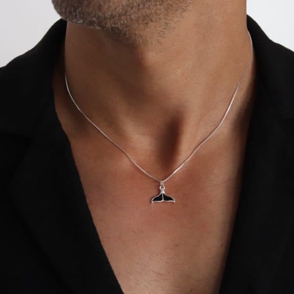 שרשרת סנפיר כסף לגבר