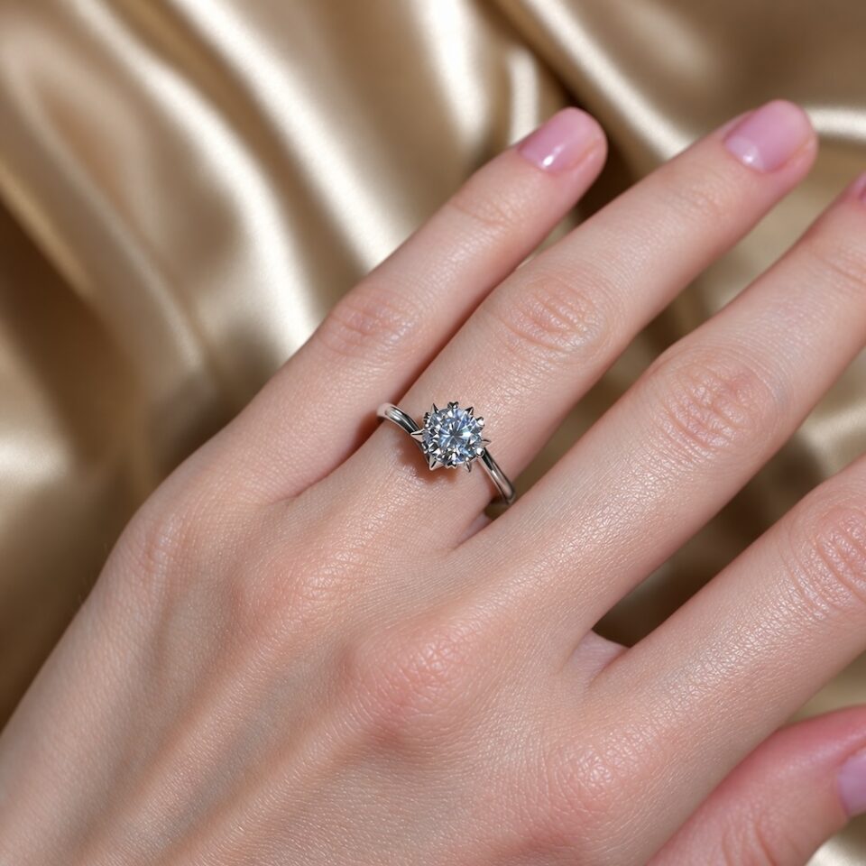 טבעת מוסונייט ספירלה 1 קראט - 2