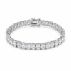 צמיד טניס יוקרתי משובץ אבני מואסניט (Moissanite) בחיתוך אובלי