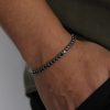 צמיד טניס שחור עבה לגבר