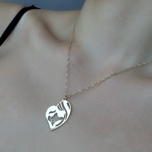 שרשרת עם תליון אמא ובת בציפוי זהב
