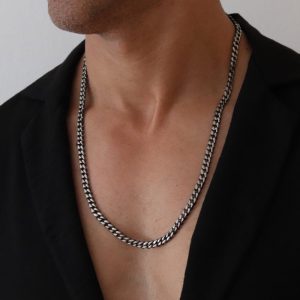שרשרת גורמט מושחרת לגבר