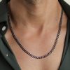 שרשרת גורמט מושחרת לגבר