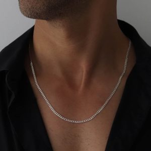 שרשרת גורמט עדינה לגבר מכסף