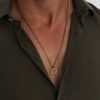 שרשרת זהב ריבוע חום לגבר