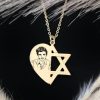 שרשרת עם תליון חצי מגן דוד חצי לב עם תמונה אישית