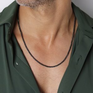 שרשרת כדורי לייזר רותניום שחור