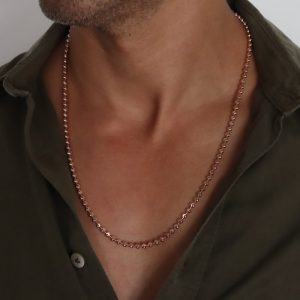 שרשרת כדורים רוז גולד לגבר