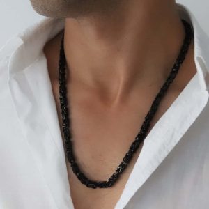 שרשרת עבה ושחורה לגבר