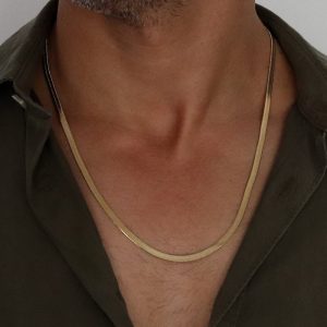 שרשרת נחש זהב ארוכה לגבר