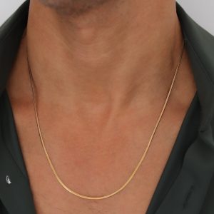 שרשרת נחש זהב דקה לגבר