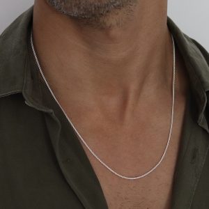 שרשרת ספיגה עדינה לגבר עשויה מכסף 925
