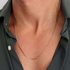 שרשרת בוקס דקה ועדינה לגבר ברוז גולד